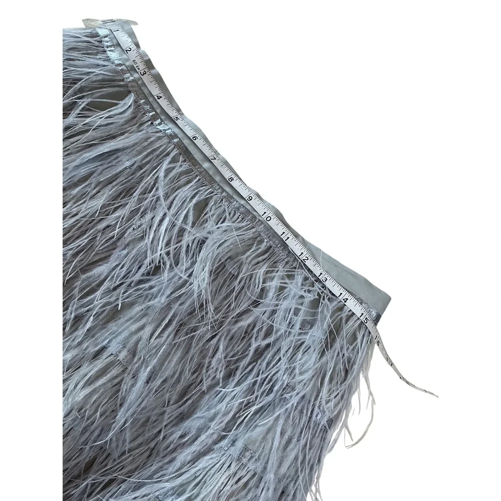 The‎ Queen  of Sparkles Grey Feather Mini Skort NWT Size L Party Glam Skirt